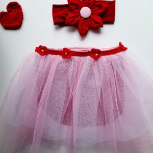 Red & Pink Tulle Tutu & Headband